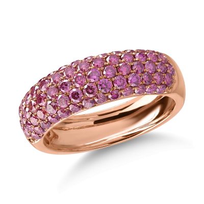 Inel din aur roz cu safire roz de 1.3ct