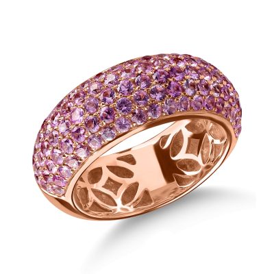 Inel din aur roz cu safire roz microsetting de 2.4ct