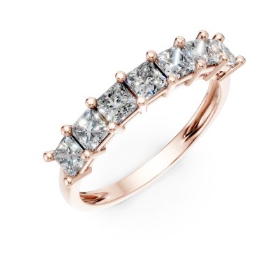 Inel din aur roz cu zirconii microsetting