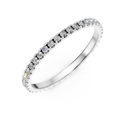 Inel eternity din aur alb cu diamant de 0.5ct