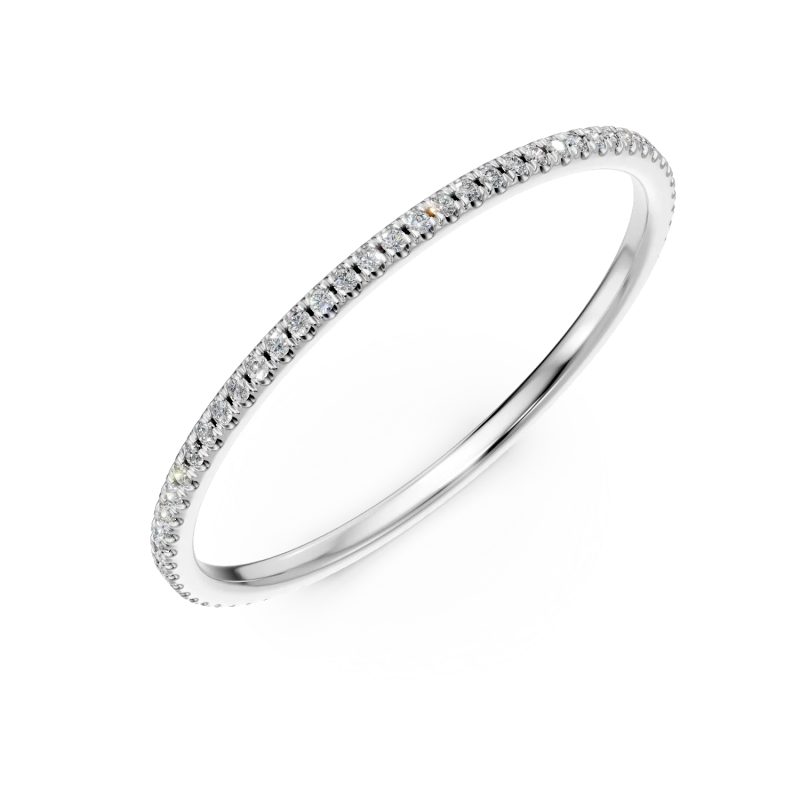 Inel eternity din aur alb cu diamante de 0.1ct