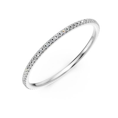 Inel eternity din aur alb cu diamante de 0.1ct