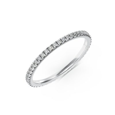 Inel eternity din aur alb cu diamante de 0.2ct