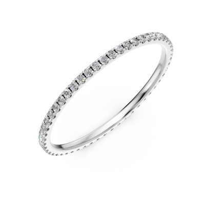 Inel eternity din aur alb cu diamante de 0.2ct
