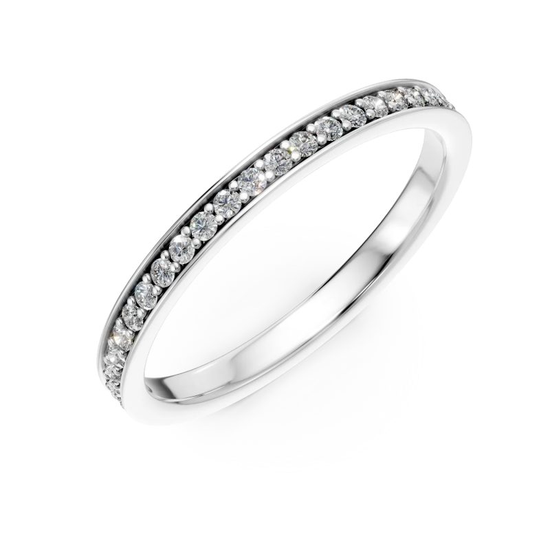 Inel eternity din aur alb cu diamante de 0.3ct