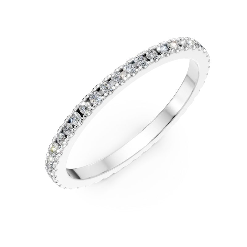 Inel eternity din aur alb cu diamante de 0.3ct