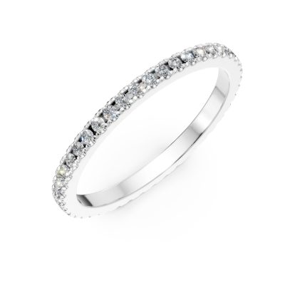 Inel eternity din aur alb cu diamante de 0.3ct