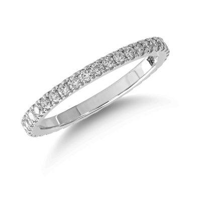 Inel eternity din aur alb cu diamante de 0.48ct
