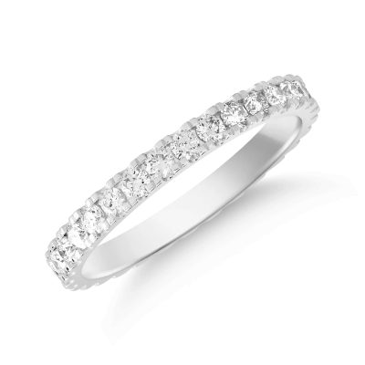 Inel eternity din aur alb cu diamante de 0.76ct