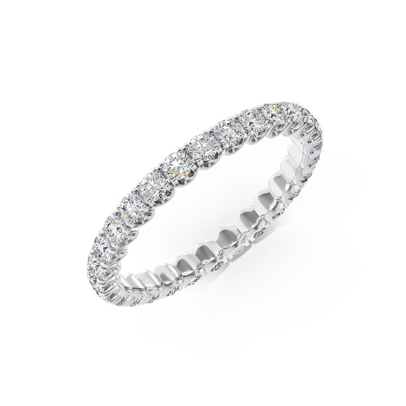 Inel eternity din aur alb cu diamante de 1ct