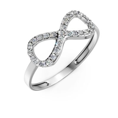 Inel eternity din aur alb cu zirconia microsetting