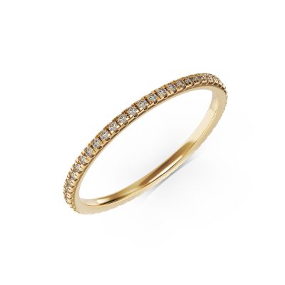 Inel eternity din aur galben cu diamante de 0.1ct
