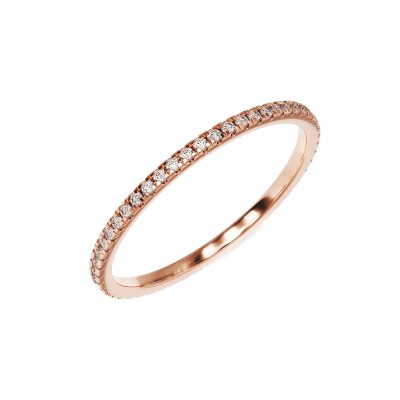 Inel eternity din aur roz cu diamante de 0.1ct