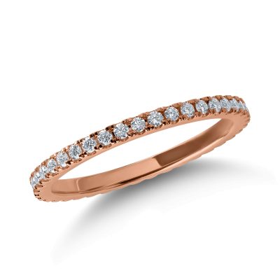 Inel eternity din aur roz cu diamante de 0.33ct