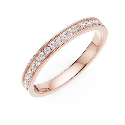 Inel eternity din aur roz cu diamante de 0.3ct