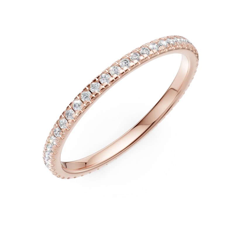 Inel eternity din aur roz cu diamante de 0.3ct