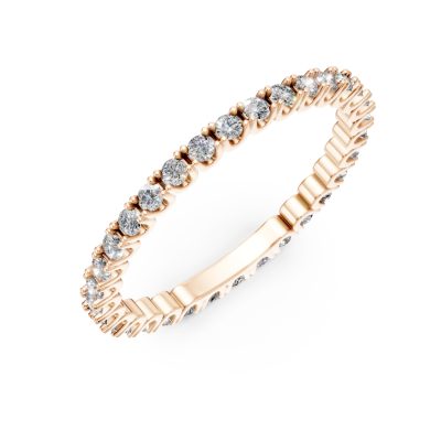 Inel eternity din aur roz cu diamante de 1ct