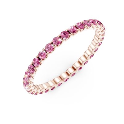 Inel eternity din aur roz cu rubine de 0.6ct