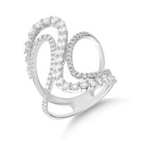 Inel geometric din aur alb cu diamante de 1.65ct