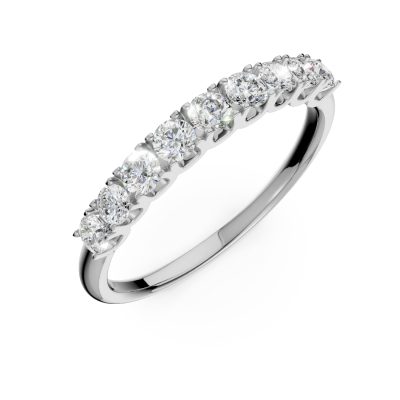 Inel semi eternity din aur alb cu diamante de 0.5ct