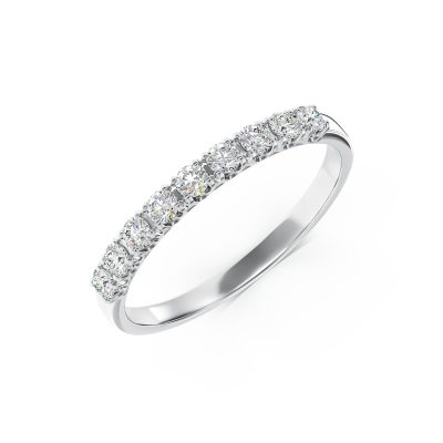 Inel semi eternity din aur alb cu diamante de 0.5ct