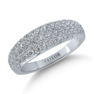 Inel semi eternity din aur alb cu diamante de 1.04ct
