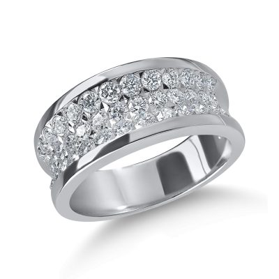Inel semi eternity din aur alb cu diamante de 1.06ct