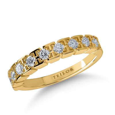 Inel semi eternity din aur galben cu diamante de 0.3ct