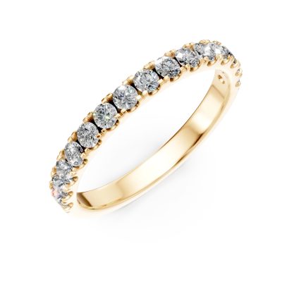 Inel semi eternity din aur galben cu diamante de 0.4ct