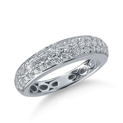 Inel semieternity din aur alb cu diamante de 0.9ct