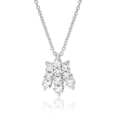 Lant cu pandantiv din aur alb cu diamante de 0.46ct