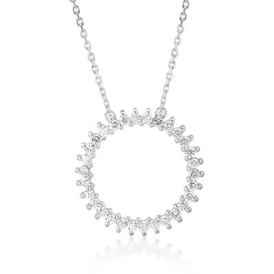 Lant cu pandantiv din aur alb cu diamante de 0.53ct