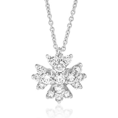 Lant cu pandantiv din aur alb cu diamante de 0.58ct