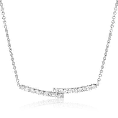 Lant cu pandantiv din aur alb cu diamante de 0.5ct