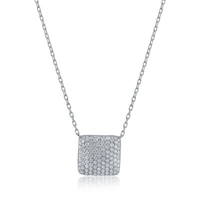 Lant cu pandantiv din aur alb cu diamante de 0.65ct