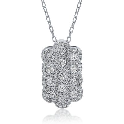 Lant cu pandantiv din aur alb cu diamante de 0.79ct