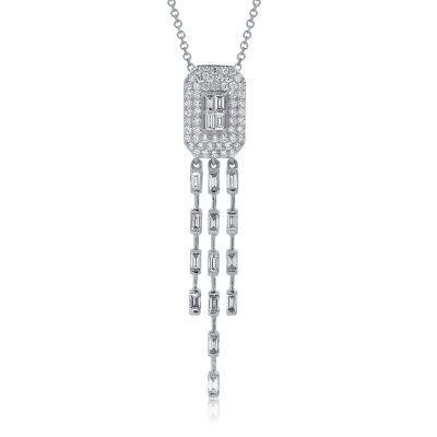 Lant cu pandantiv din aur alb cu diamante de 1.032ct