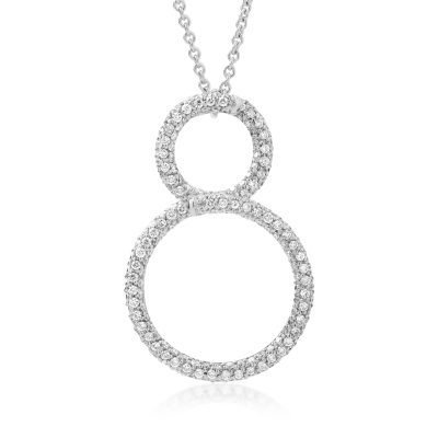 Lant cu pandantiv din aur alb cu diamante de 1.13ct