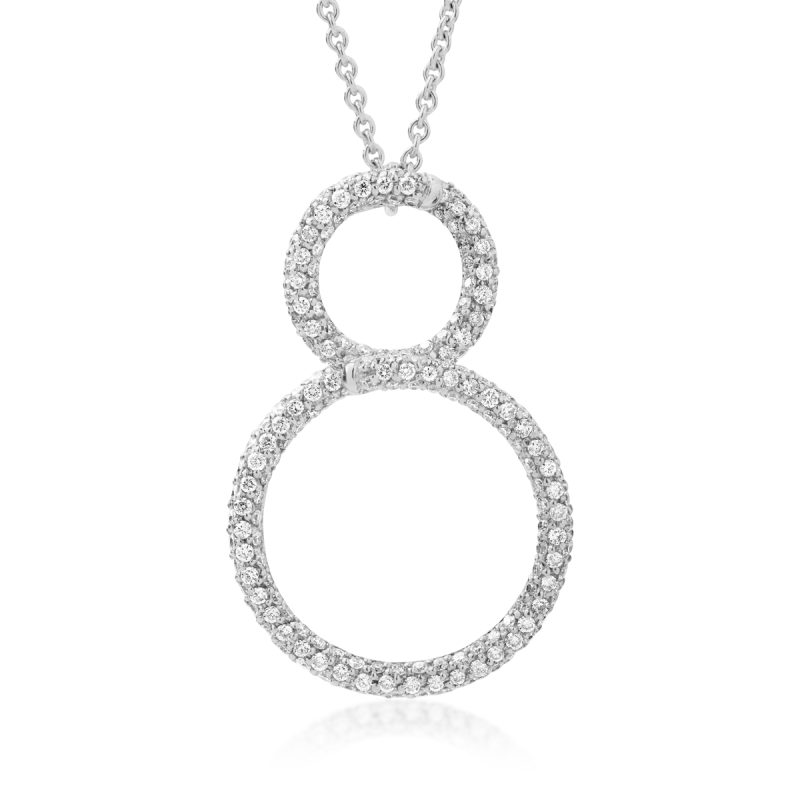 Lant cu pandantiv din aur alb cu diamante de 1.13ct