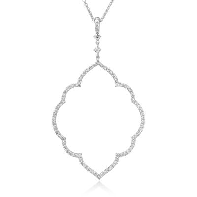 Lant cu pandantiv din aur alb cu diamante de 1.27ct