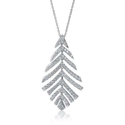 Lant cu pandantiv din aur alb cu diamante de 1.47ct