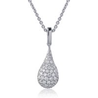 Lant cu pandantiv din aur alb cu diamante de 1.51ct