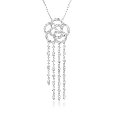 Lant cu pandantiv din aur alb cu diamante de 1.71ct