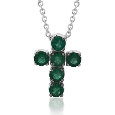 Lant cu pandantiv din aur alb cu smaralde de 1.65ct