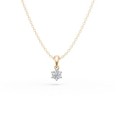 Lant cu pandantiv din aur galben cu diamant de 0.305ct