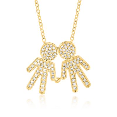 Lant cu pandantiv din aur galben cu diamante de 0.32ct