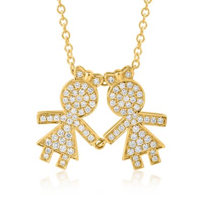 Lant cu pandantiv din aur galben cu diamante de 0.33ct