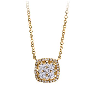 Lant cu pandantiv din aur galben cu diamante de 0.5ct