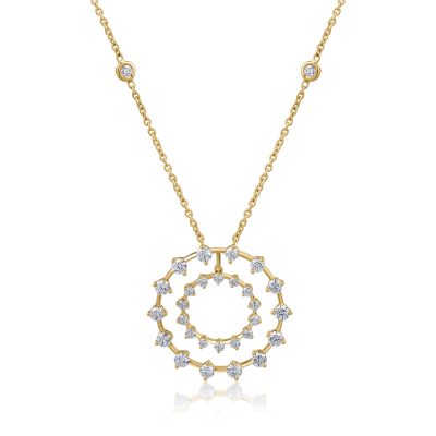Lant cu pandantiv din aur galben cu diamante de 1.88ct
