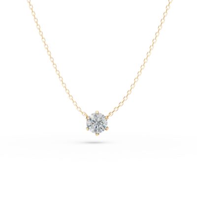 Lant cu pandantiv minimalist din aur galben cu diamant de 0.1ct